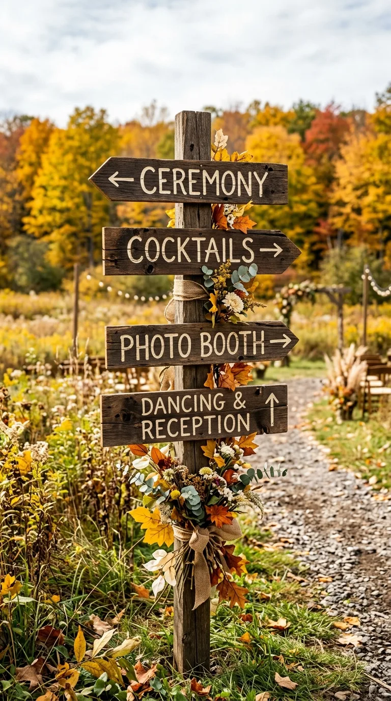 Natural Wooden Direction Signs