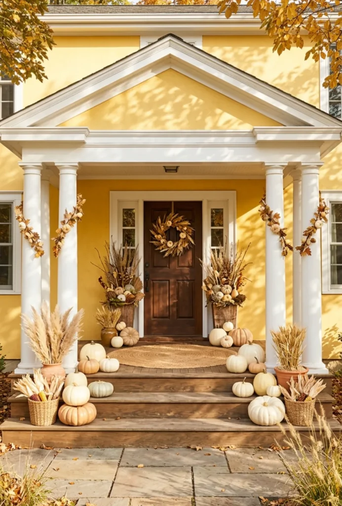 Neutral Pumpkin Porch Display