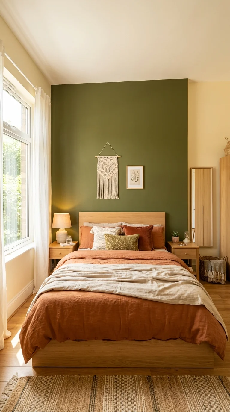 Olive Green Accent Wall