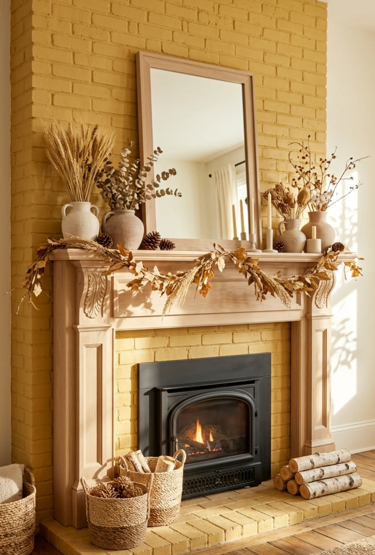 Organic Modern Autumn Mantel Ideas