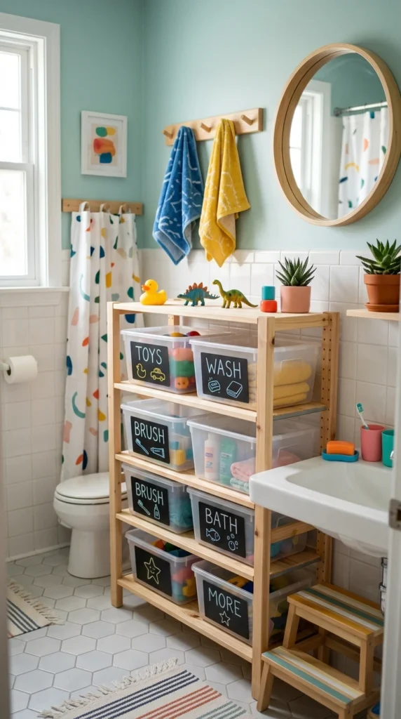 Organize with Labeled Storage Bins