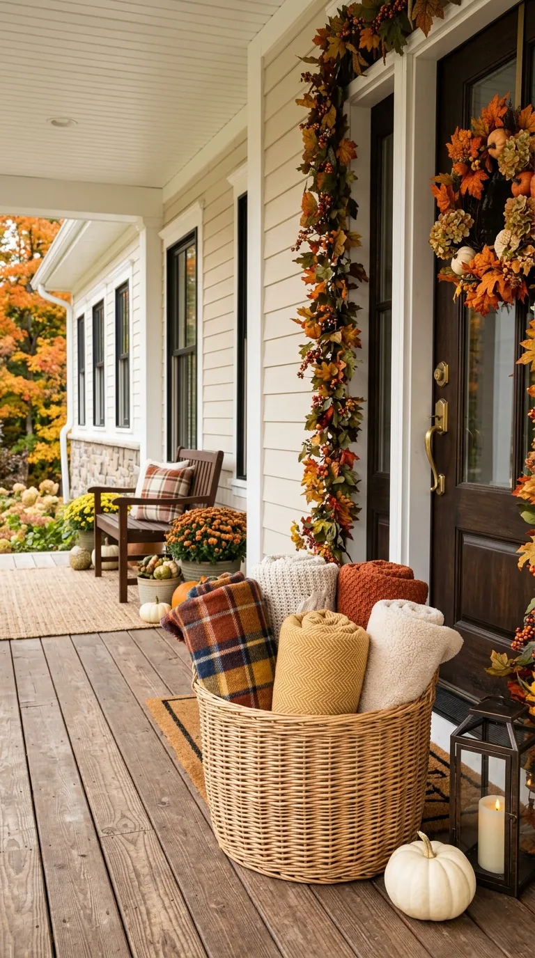 Outdoor Blanket Basket Display