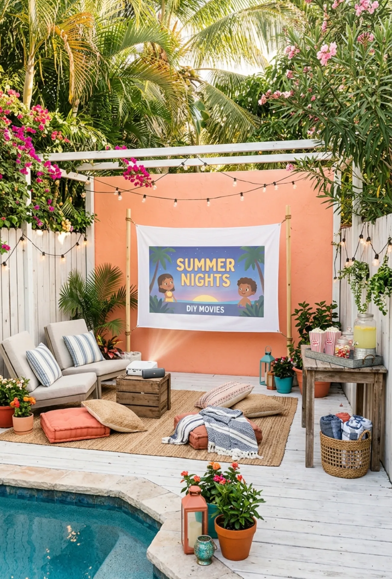 Outdoor Movie Night Setup