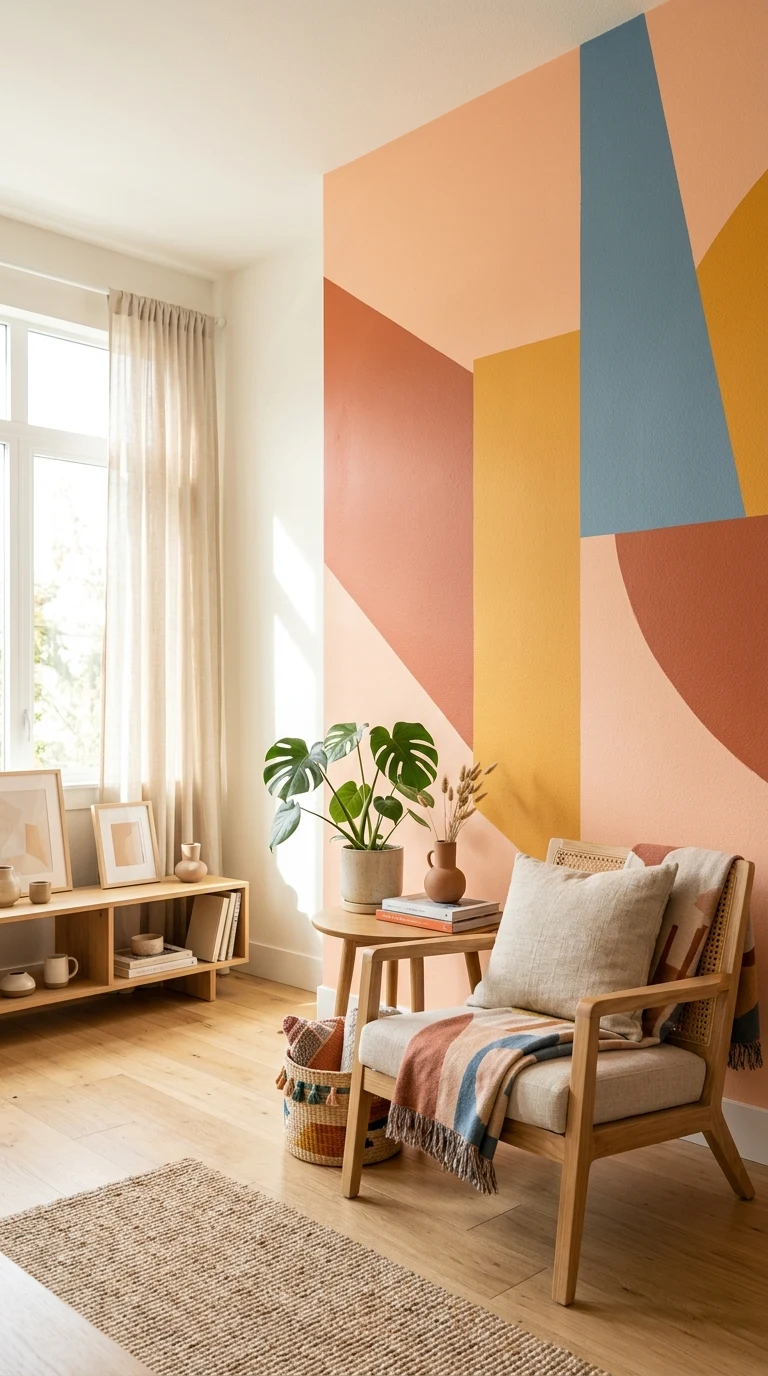 Painted Color Block Wall Mural