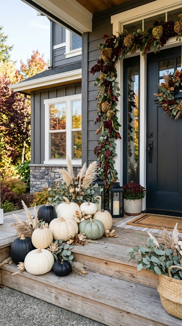 Painted Neutral Pumpkin Arrangement