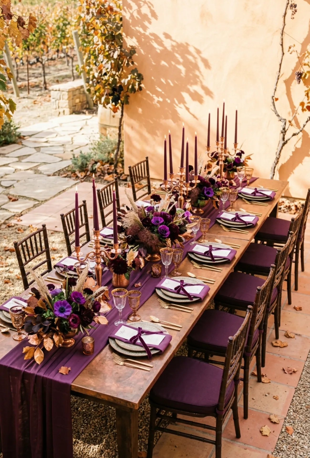 Plum Purple and Antique Gold
