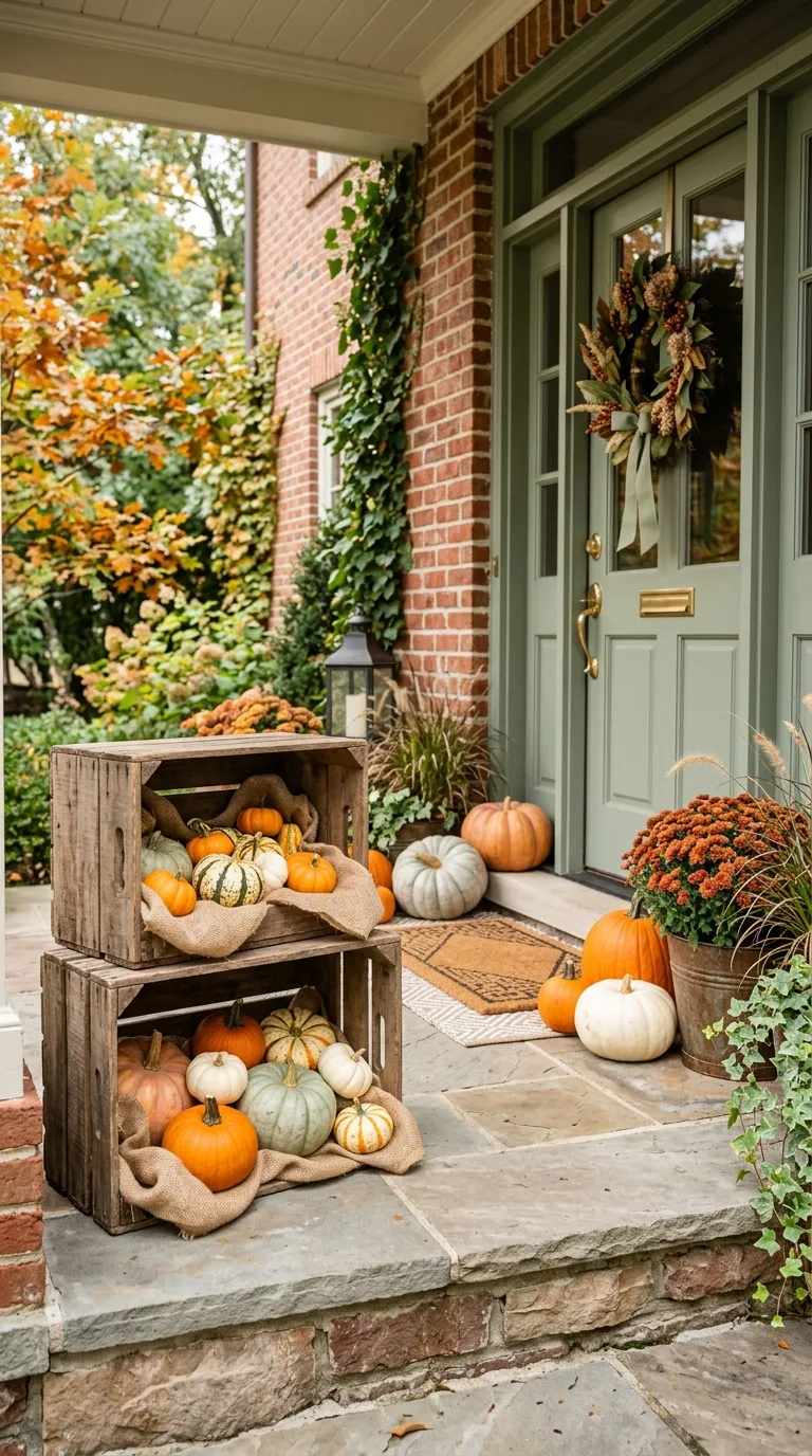Pumpkin Filled Wooden Crates