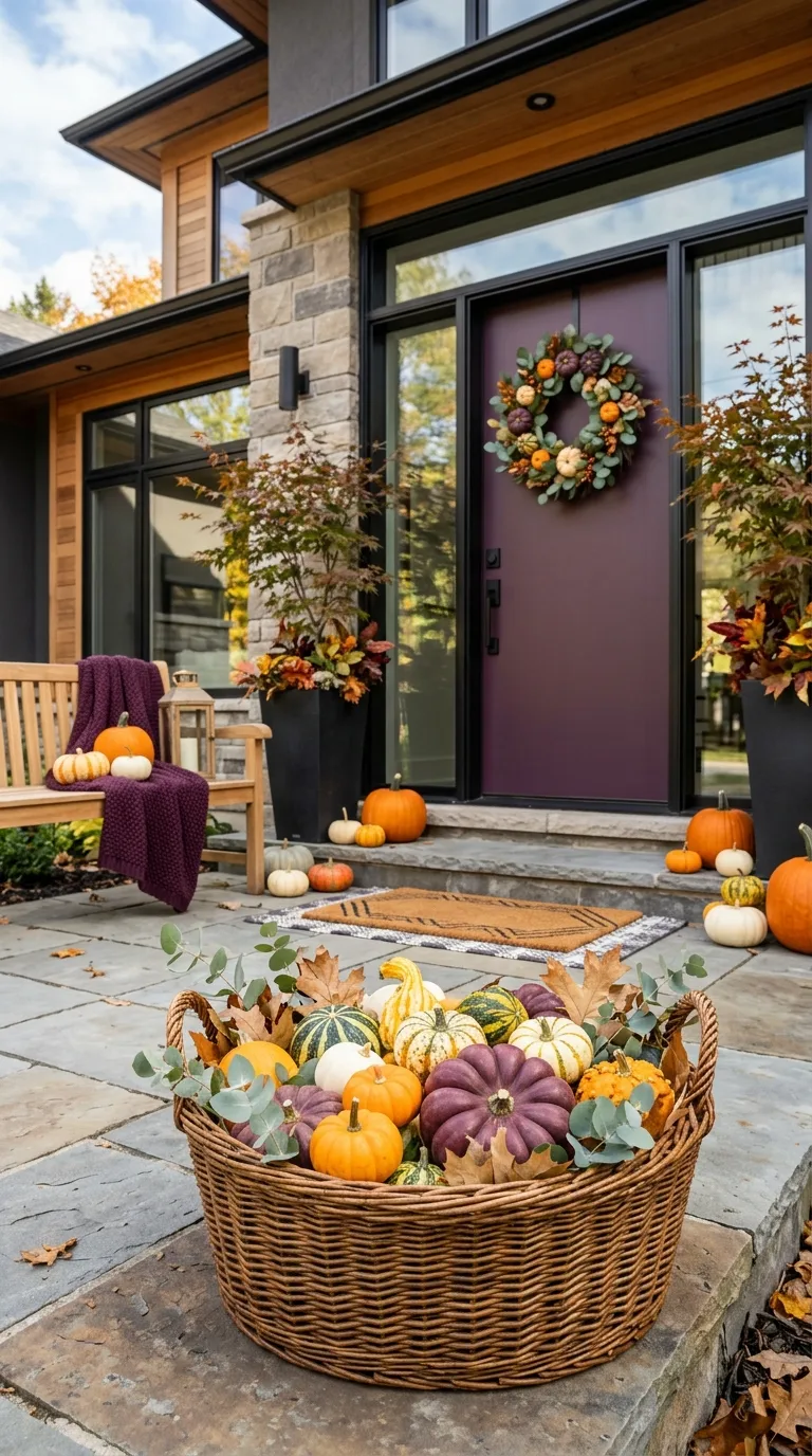 Pumpkin-Filled Woven Baskets