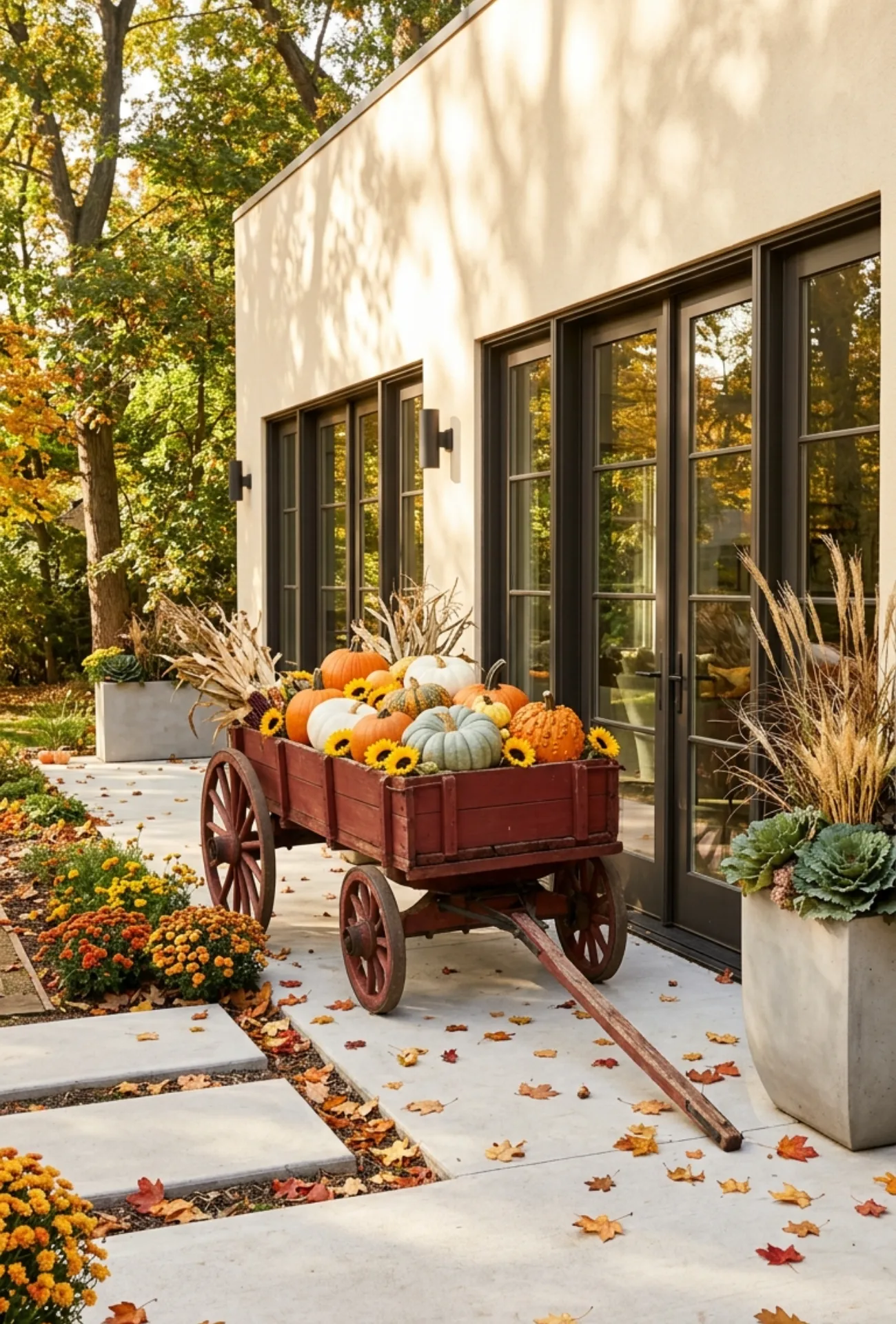 Rustic Wagon Pumpkin Arrangement