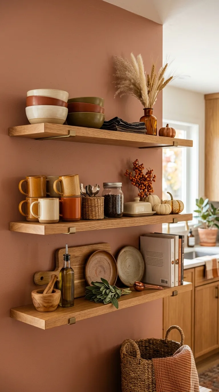 Seasonal Kitchen Shelf Styling