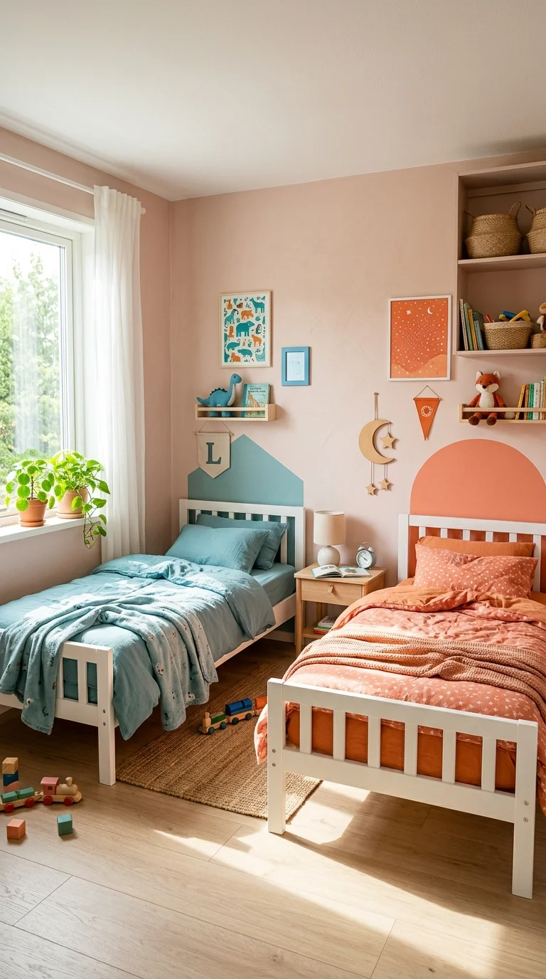 Shared Bedroom with Color Zones
