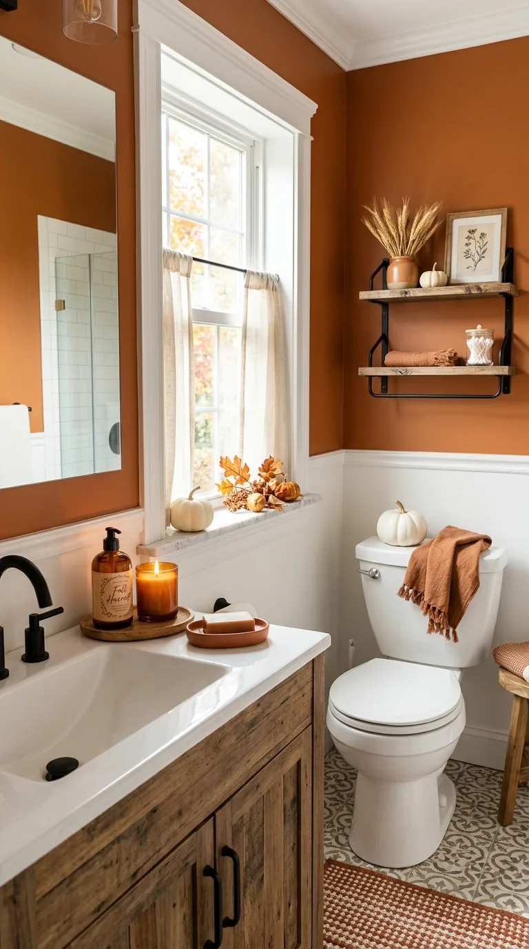 Simple Autumn Bathroom Decor Ideas