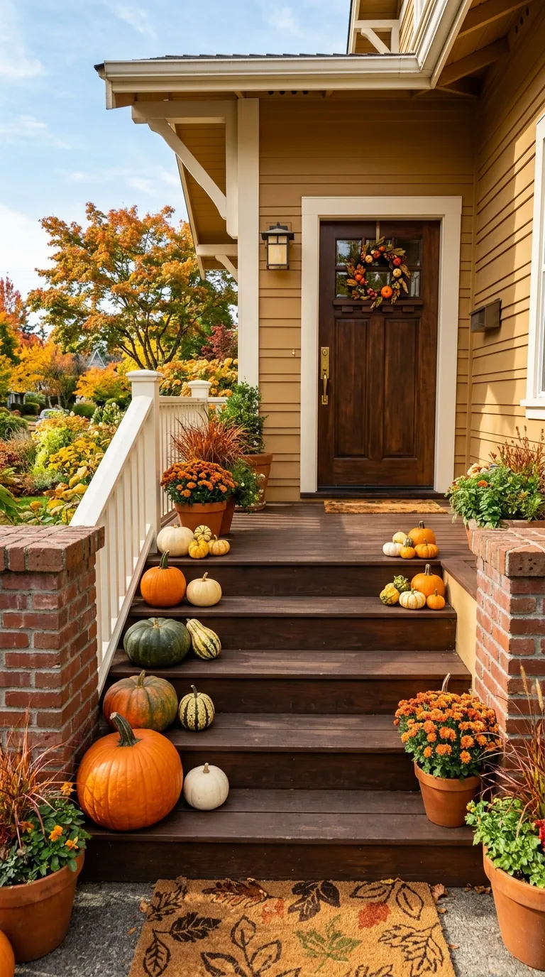 Simple Harvest Porch Steps