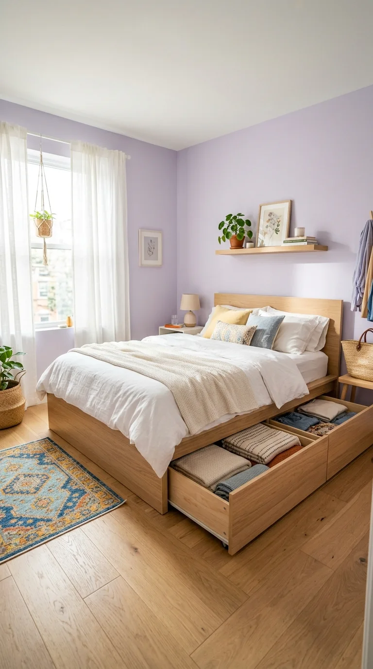 Storage Bed with Hidden Drawers
