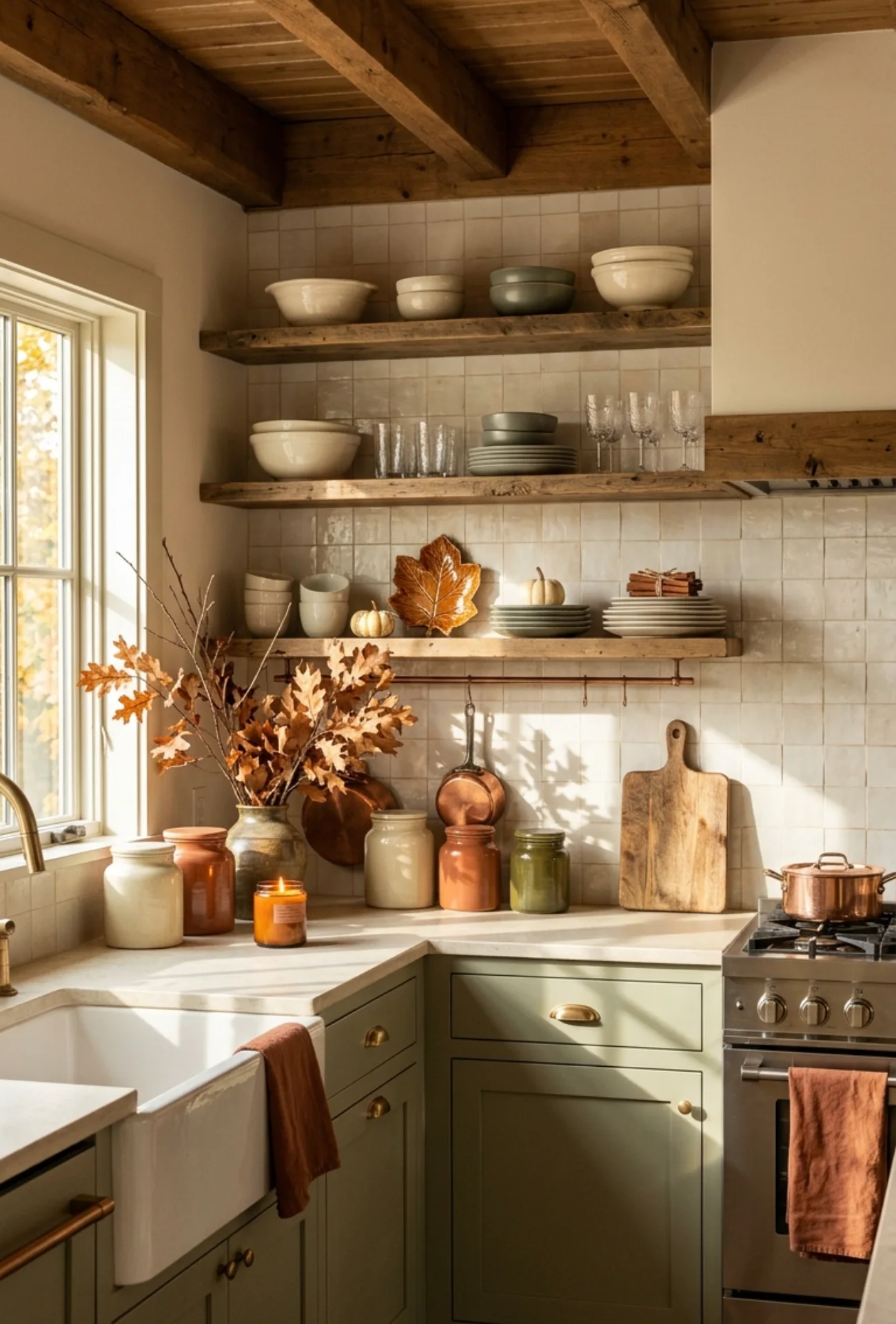 Style Fall-Inspired Kitchen Shelves