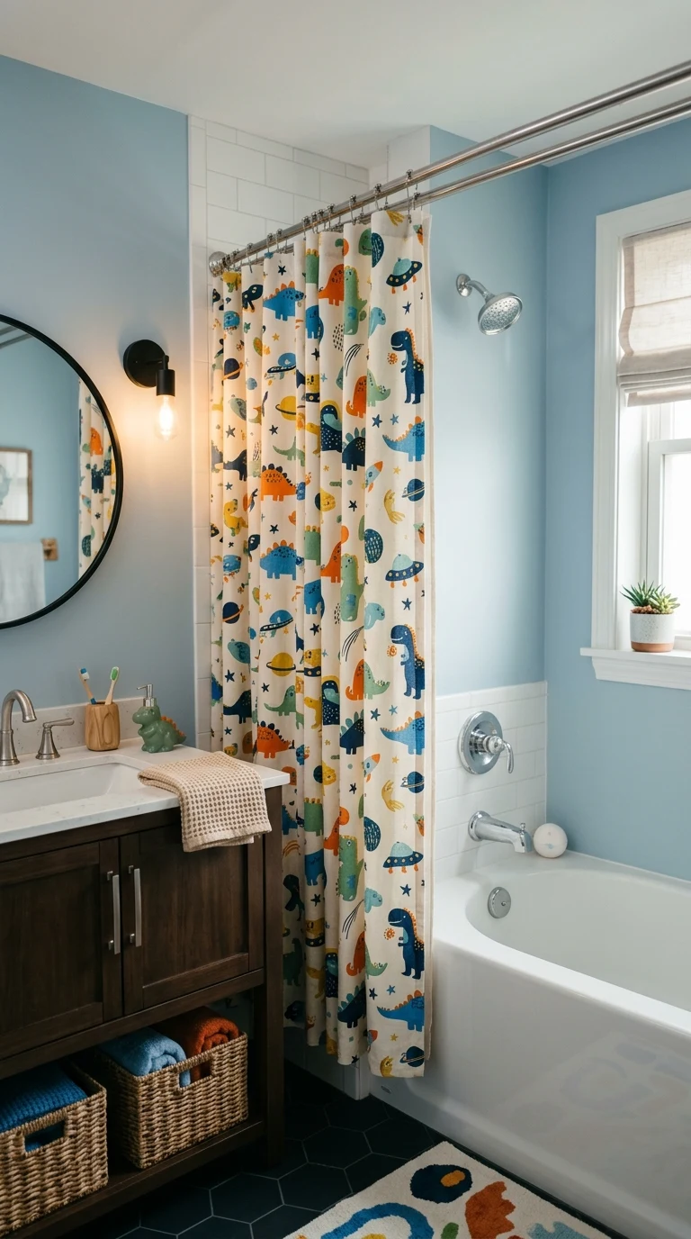 Swap in a Fun Shower Curtain