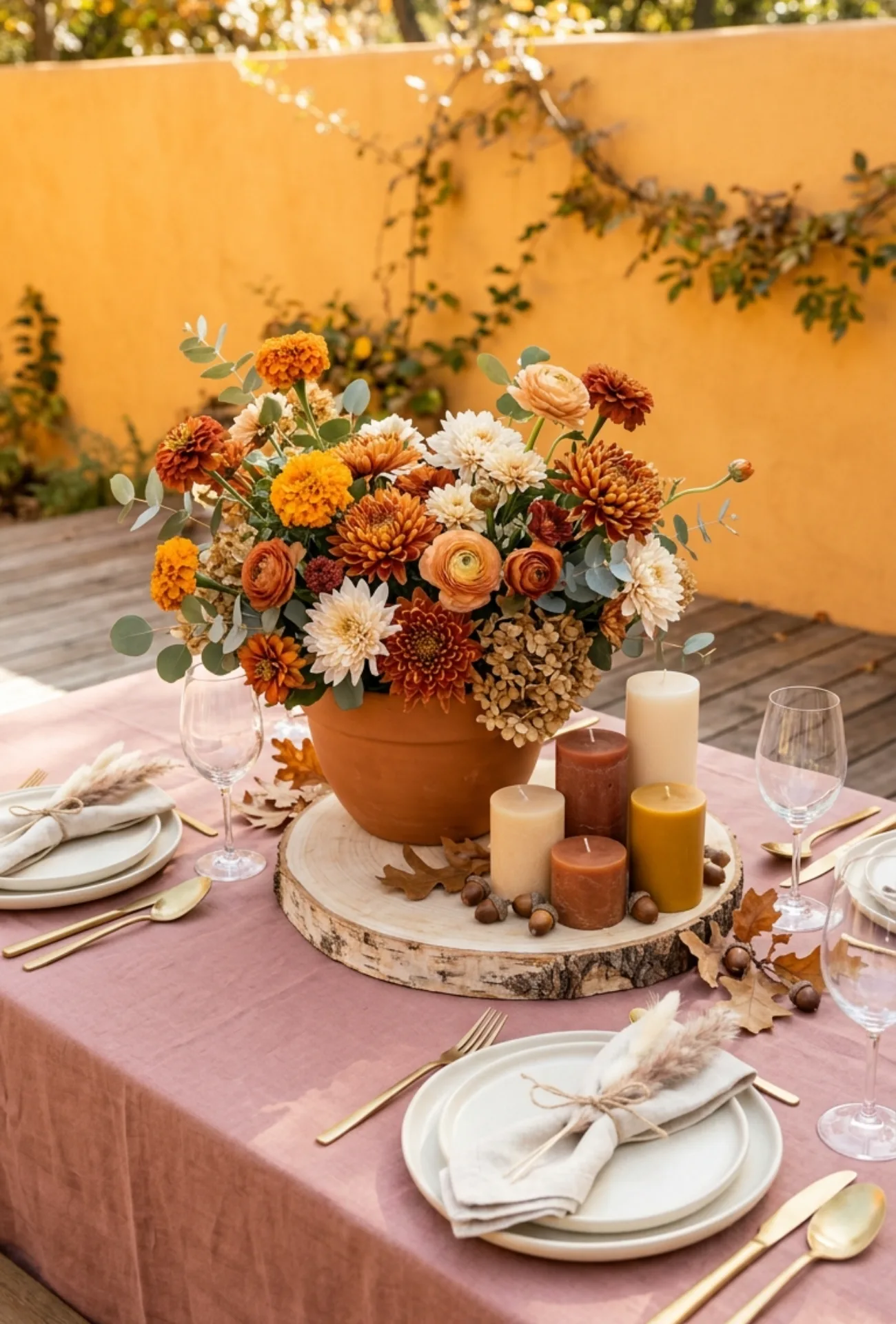 Terracotta Floral Bowls