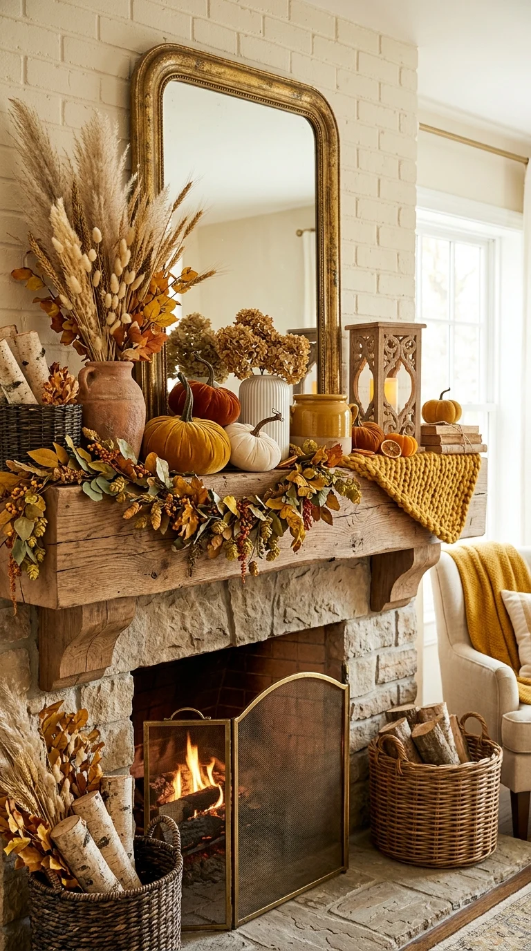 Textured Fall Mantel Layers
