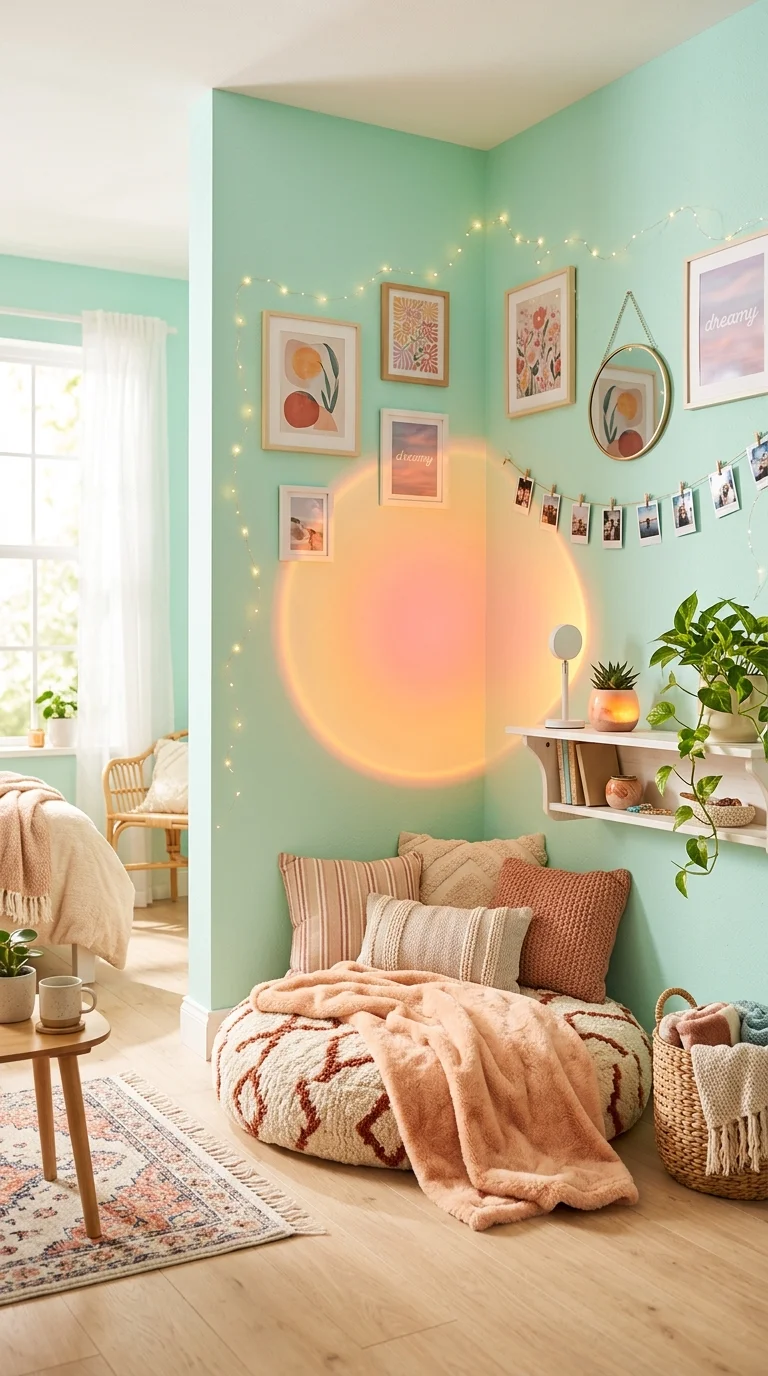 TikTok-Inspired Sunset Projection Corner