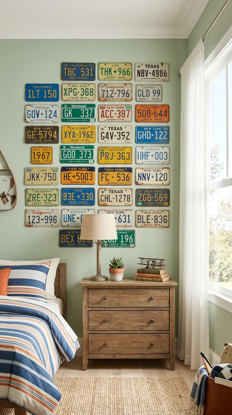 Vintage License Plate Gallery Wall