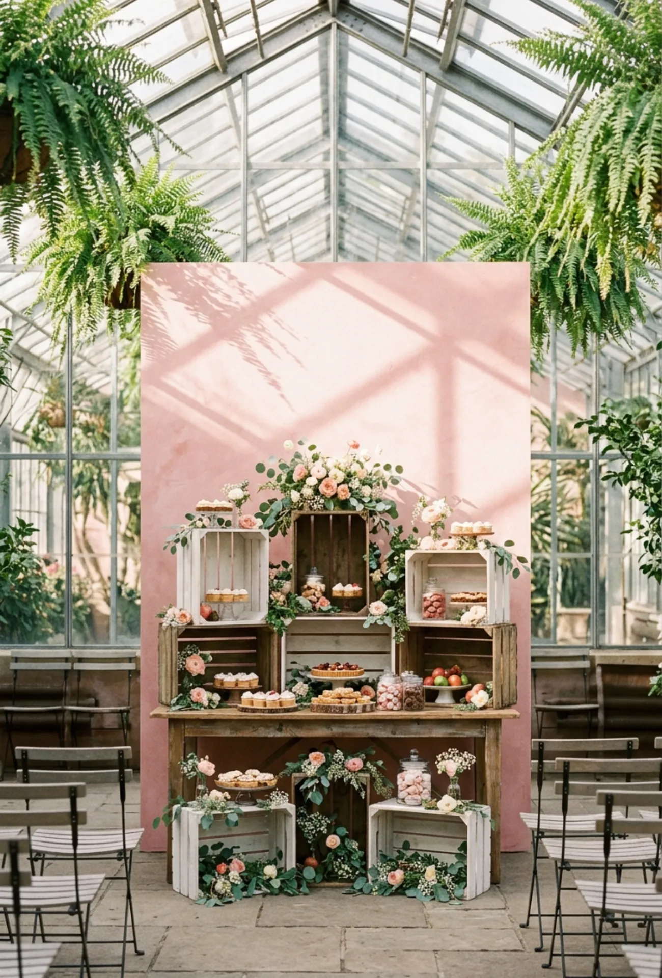 Wooden Crate Dessert Display