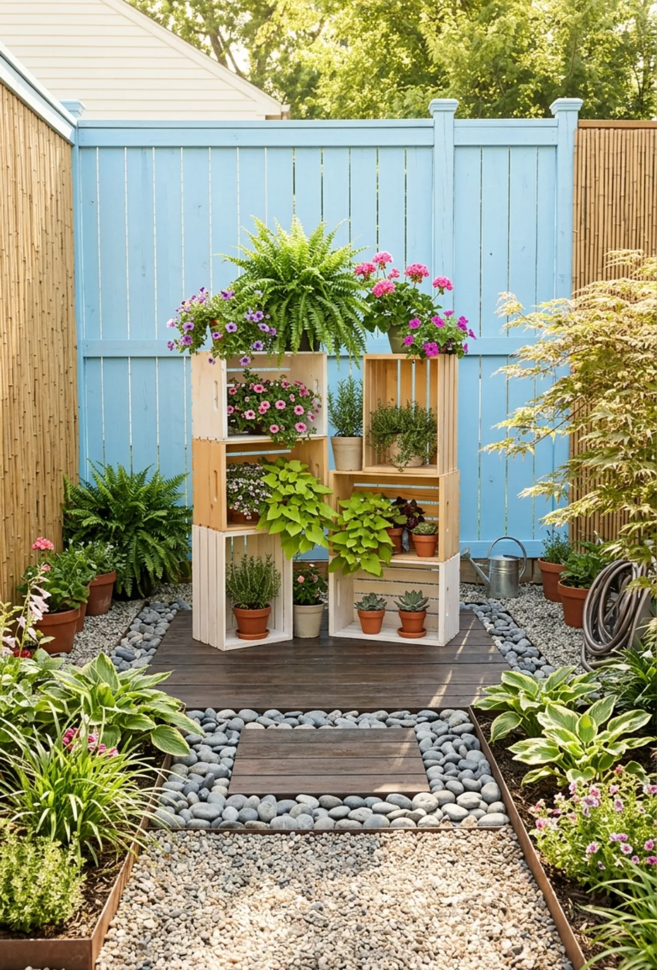Wooden Crate Plant Stand
