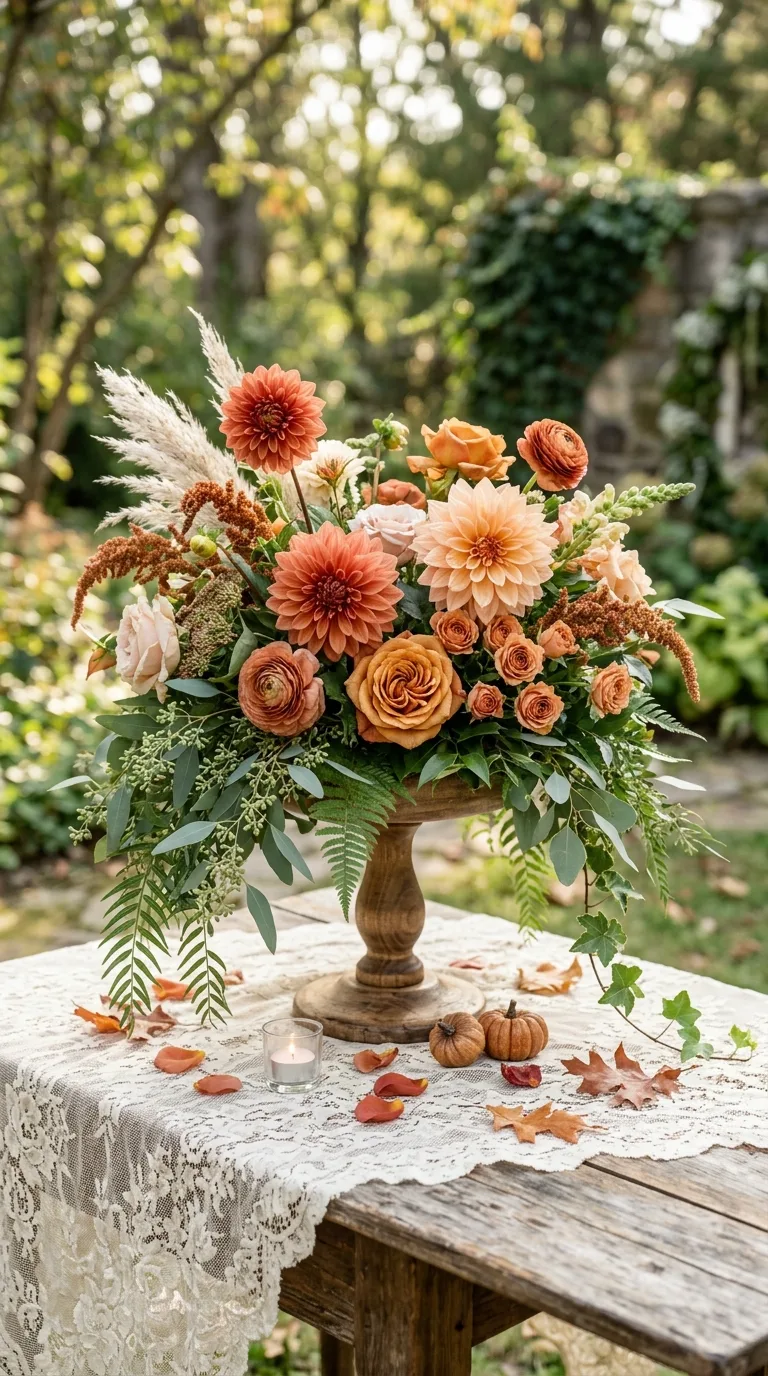 Wooden Pedestal Florals
