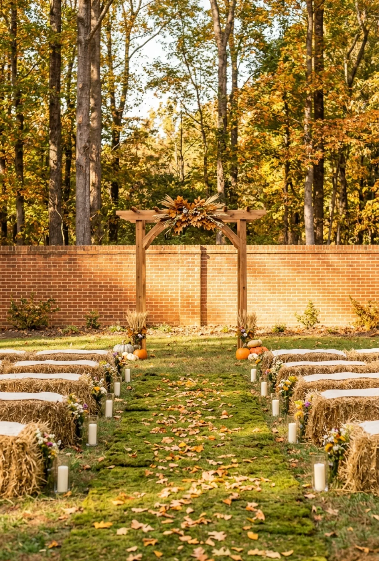 Woodland Ceremony with Moss Aisle