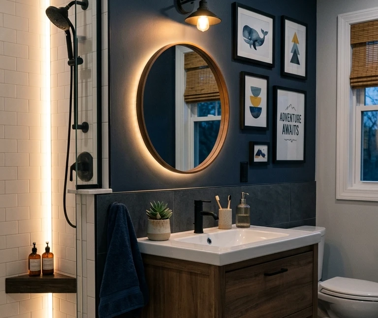 budget bathroom decor for boys