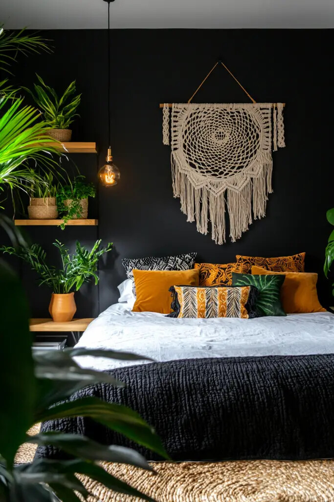 25 Black Boho Bedroom Ideas That Feel Moody and Curated (Not Dark and Gloomy)