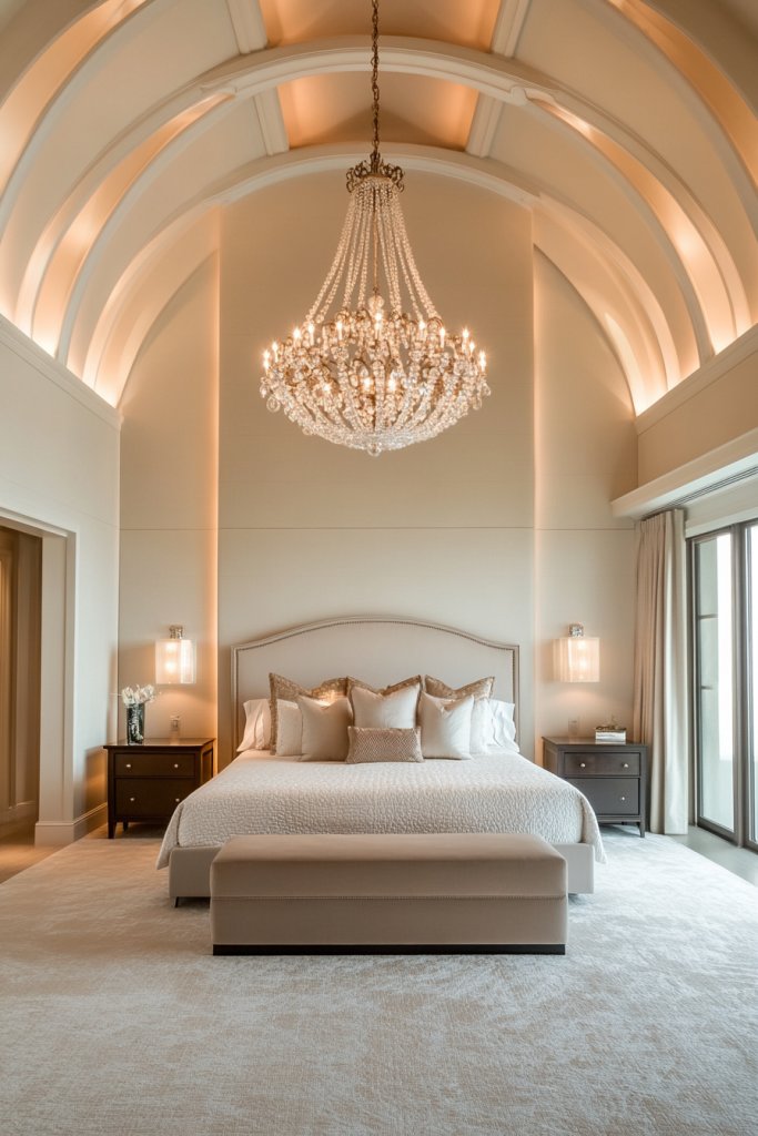 18 Vaulted Ceiling Bedroom Ideas That Feel Dramatic and Luxuriously Spacious